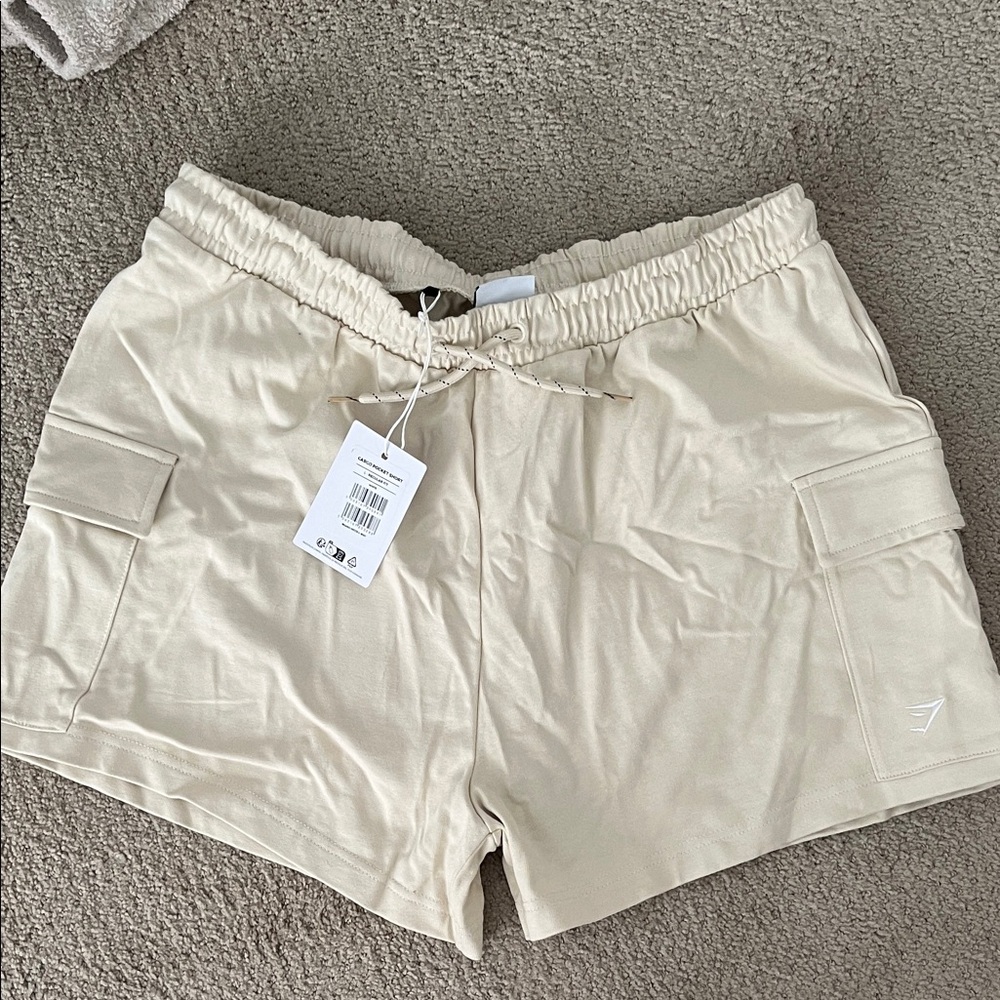 Gymshark Cream Cargo Shorts